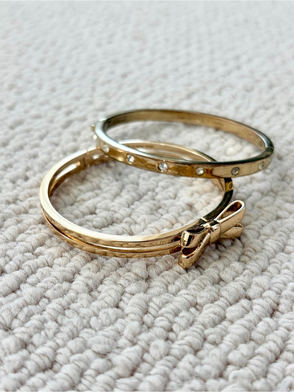 kate spade Gold Bow and Crystal Bangle Set
